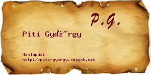 Piti György névjegykártya