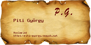 Piti György névjegykártya
